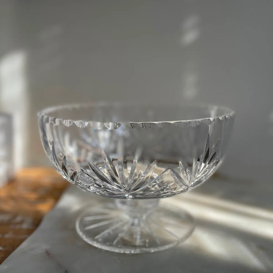 Cut Glass Pedestal Bowl