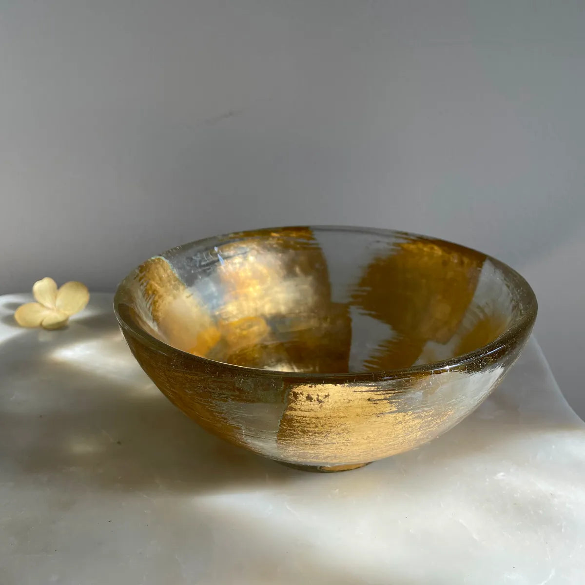 Gold-daubed Glass Bowl