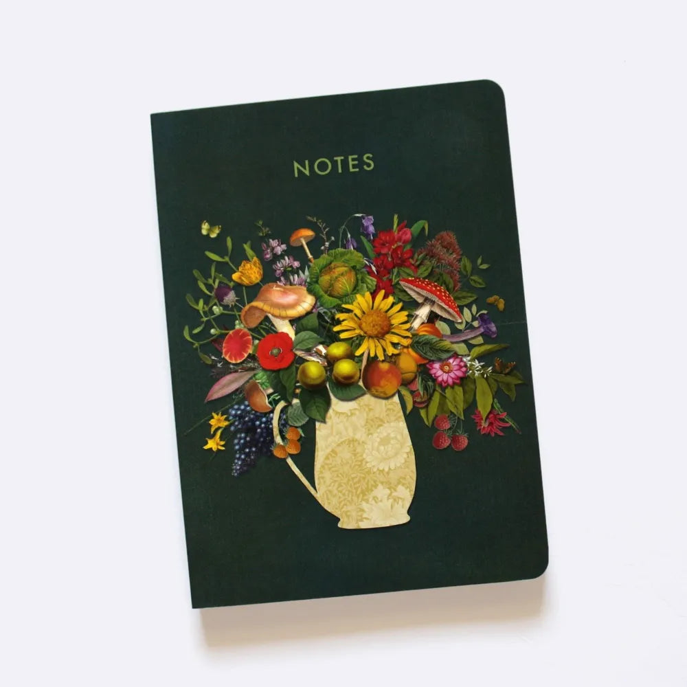 Lined Notebook, Green Floral