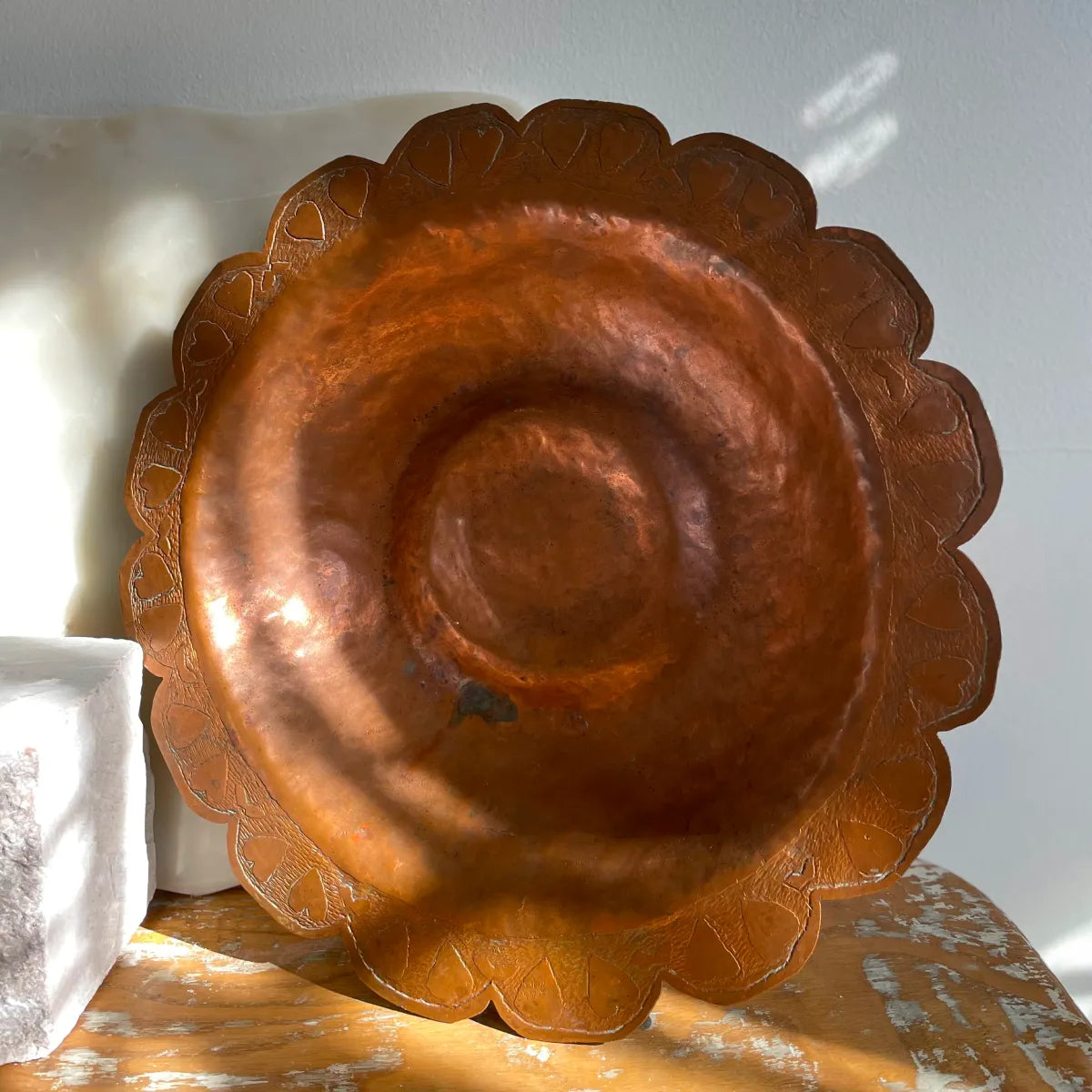 Flower-Shaped Copper Bowl