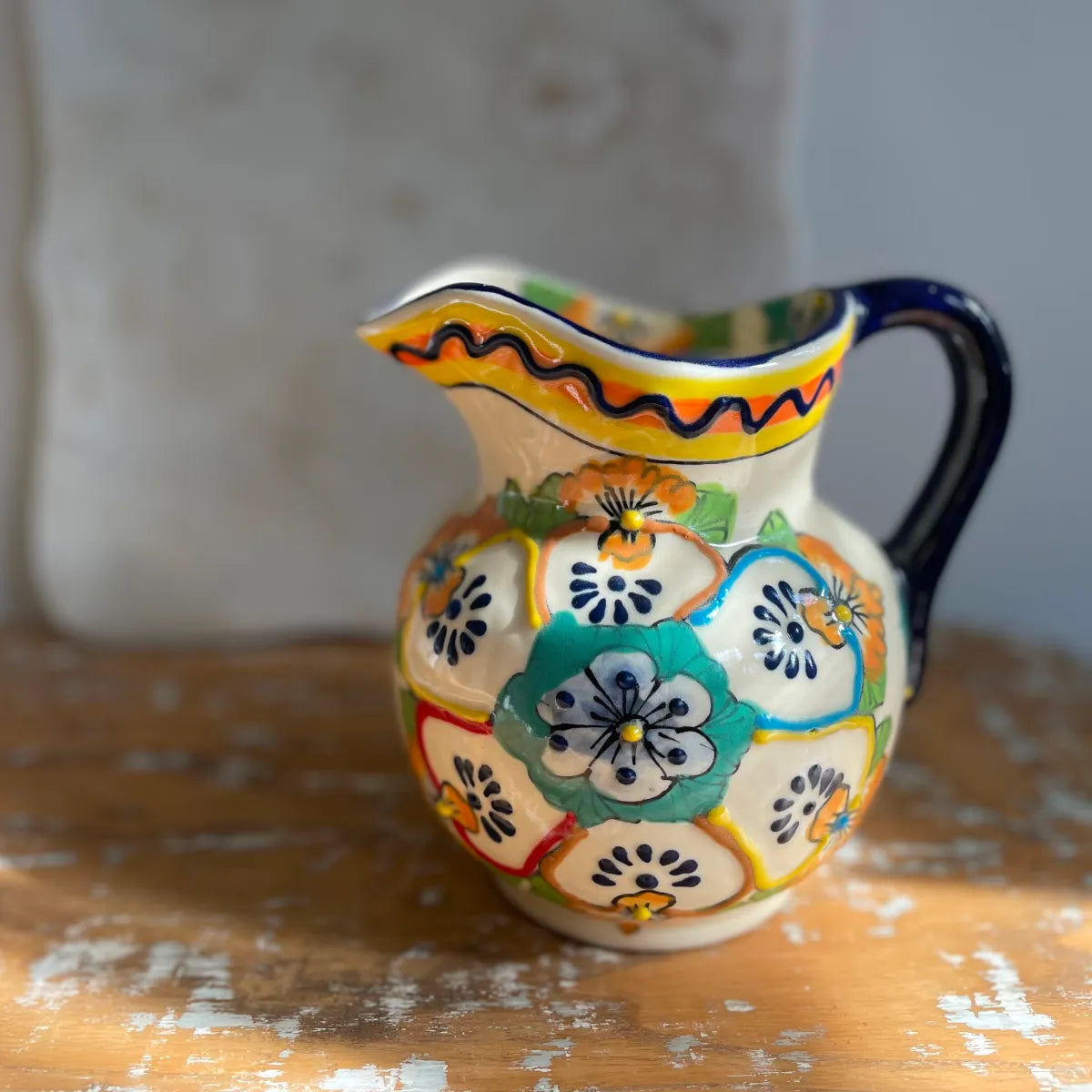 Mexican Ceramic Painted Pitcher