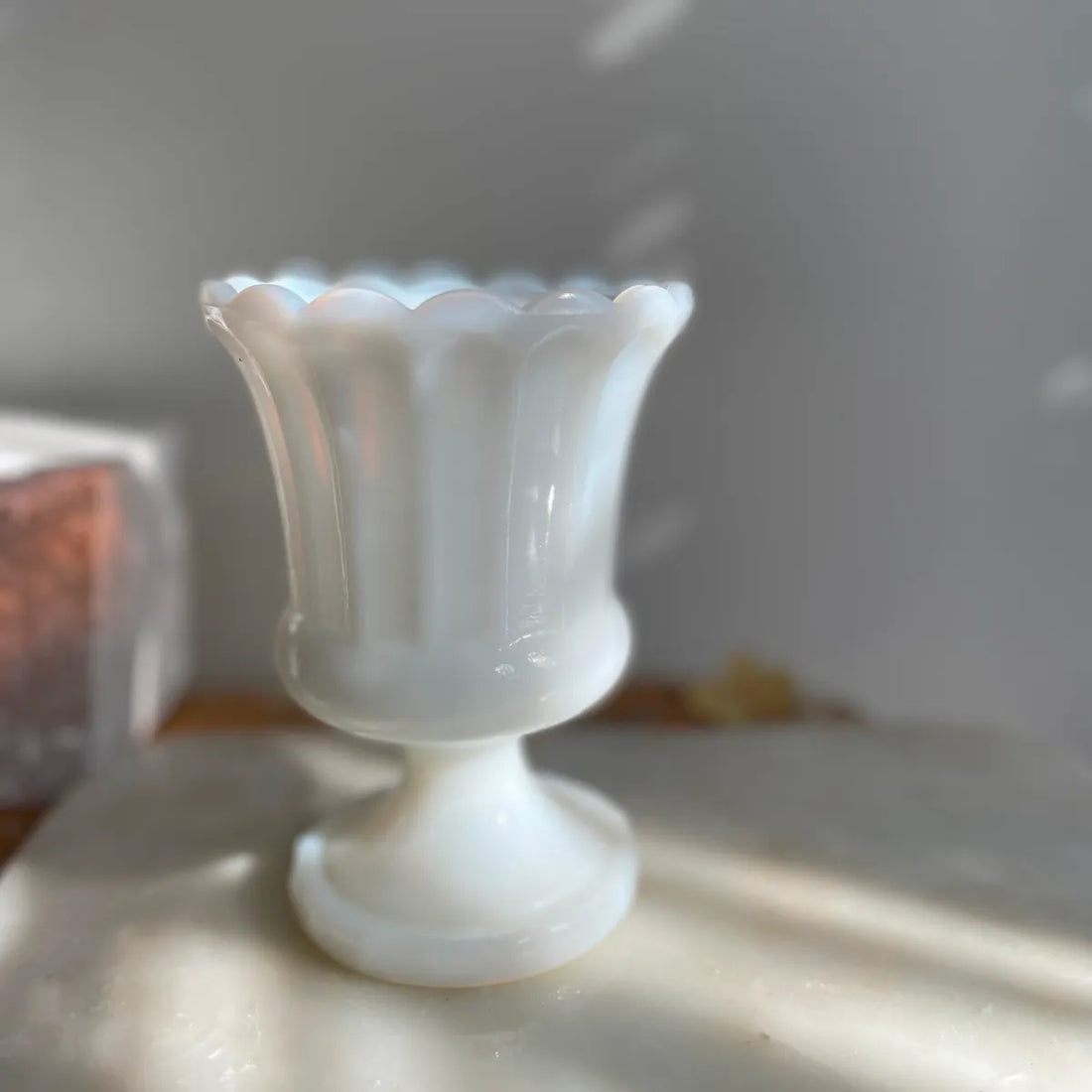 Milk Glass Pedestal Vase