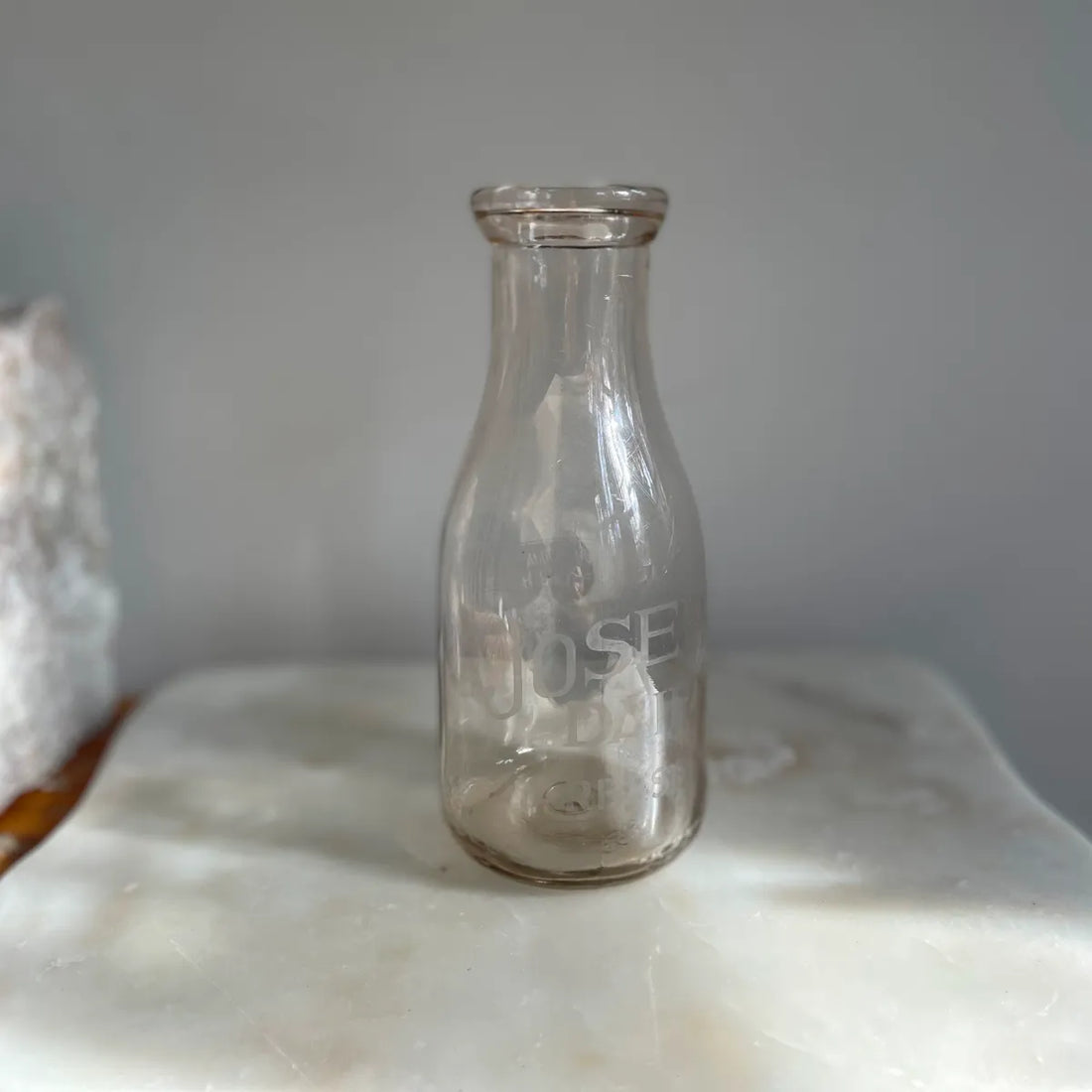 Vintage Glass Milk Bottle